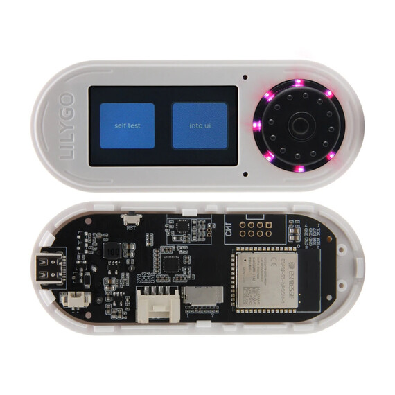 LILYGO® T-Embed ESP32-S3 Custom Control Panel with 1.9" LCD Display, Color: White Black