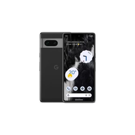 Google Pixel 7 , 6.3", 128GB, 8GB RAM, 5G, Obsidian Black/Snow/Lemongrass, Color: Obsidian Black